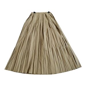 Shein Pleated Long Maxi  A-line Skirt Camel Tan Size 6